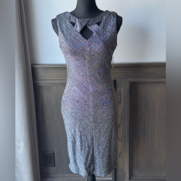 J Taylor Black silver Cocktail Dress sparkly SZ 8 NWT - Picture 2 of 7